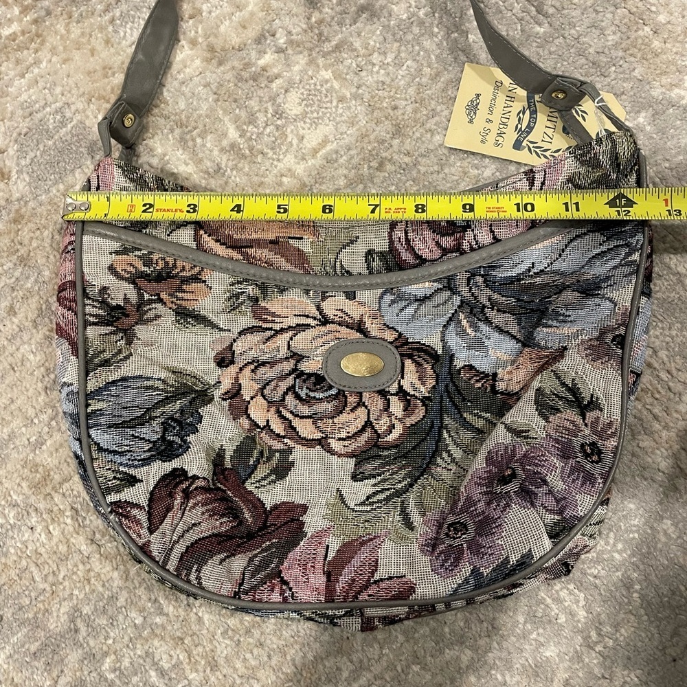 Vintage Mitzi Floral Tapestry Shoulder Handbag Purse New With Tags Deadstock - Picture 11 of 15